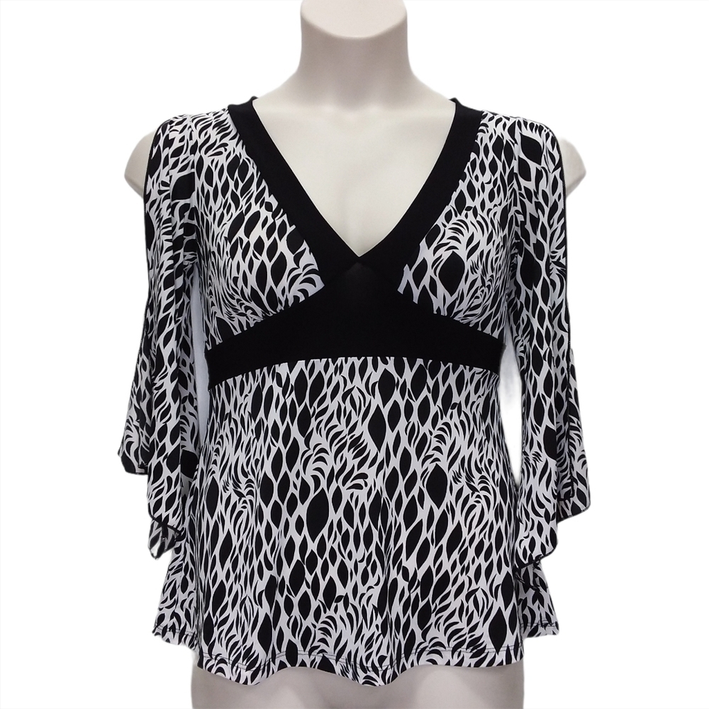 Koi Women's V-Neck Split Sleeve Top